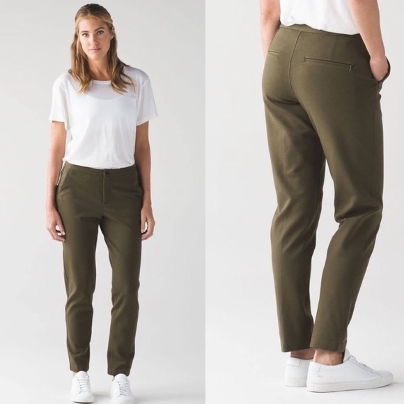 Lululemon City Trek Trouser Pants Army Green Size 4 F2 - Picture 1 of 12